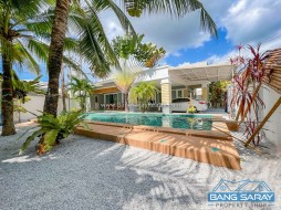 Pool Villa Corner Plot For Rent, 332RD - 3 Bedrooms House For Rent In Bang Saray, Na Jomtien