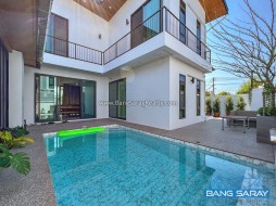 Brand New 2 Story Pool Villa, Modern Contemporary Style - 5 Bedrooms House For Sale In Bang Saray, Na Jomtien