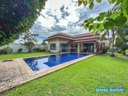 House With Large Pool & Garden For Sale, Corner Plot - 3 Bedrooms House For Sale In Bang Saray, Na Jomtien