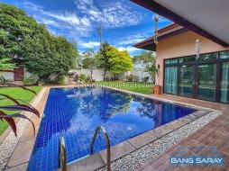 House With Large Pool & Garden For Sale, Corner Plot - 3 Bedrooms House For Sale In Bang Saray, Na Jomtien
