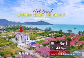 Condo For Sale Only 250m. To The Beach - 1 Bedroom Condo For Sale In Bang Saray, Na Jomtien
